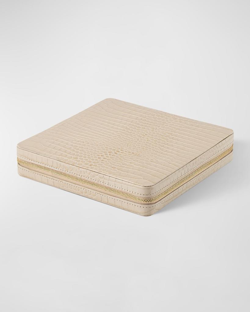 AERIN Enzo Leather Travel Tic-Tac-Toe Set