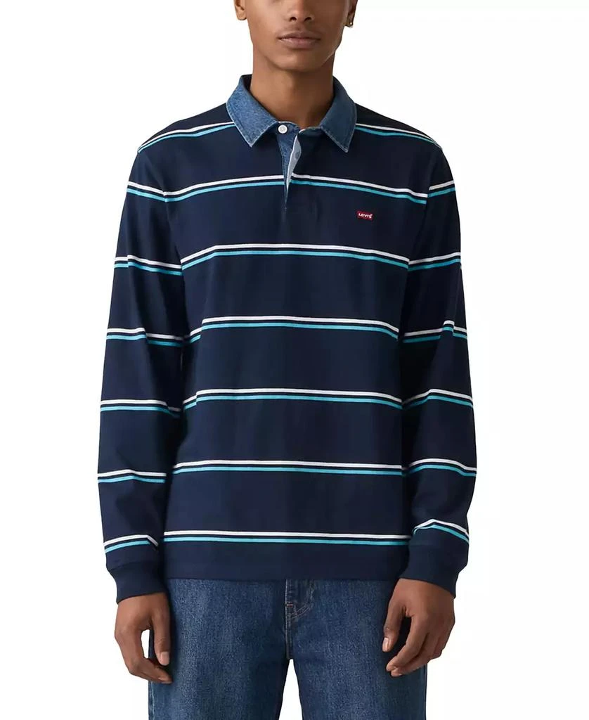 Levi's Men's Relaxed-Fit Long Sleeve Striped Rugby Shirt 1