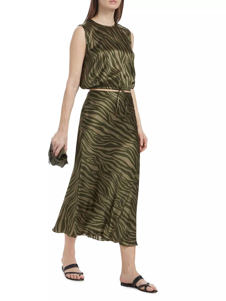 ATM Anthony Thomas Melillo Zebra Silk Midi-Skirt