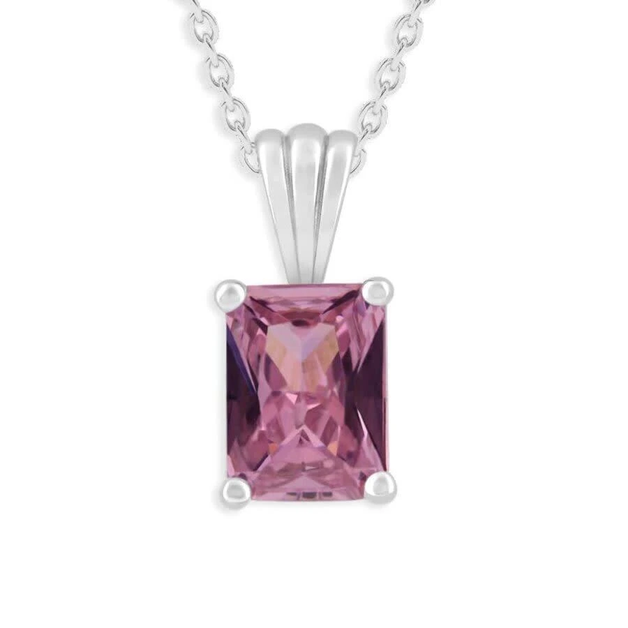 Belacqua Tourmaline October Birthstone Emerald Pendant Necklace in Sterling Silver 3