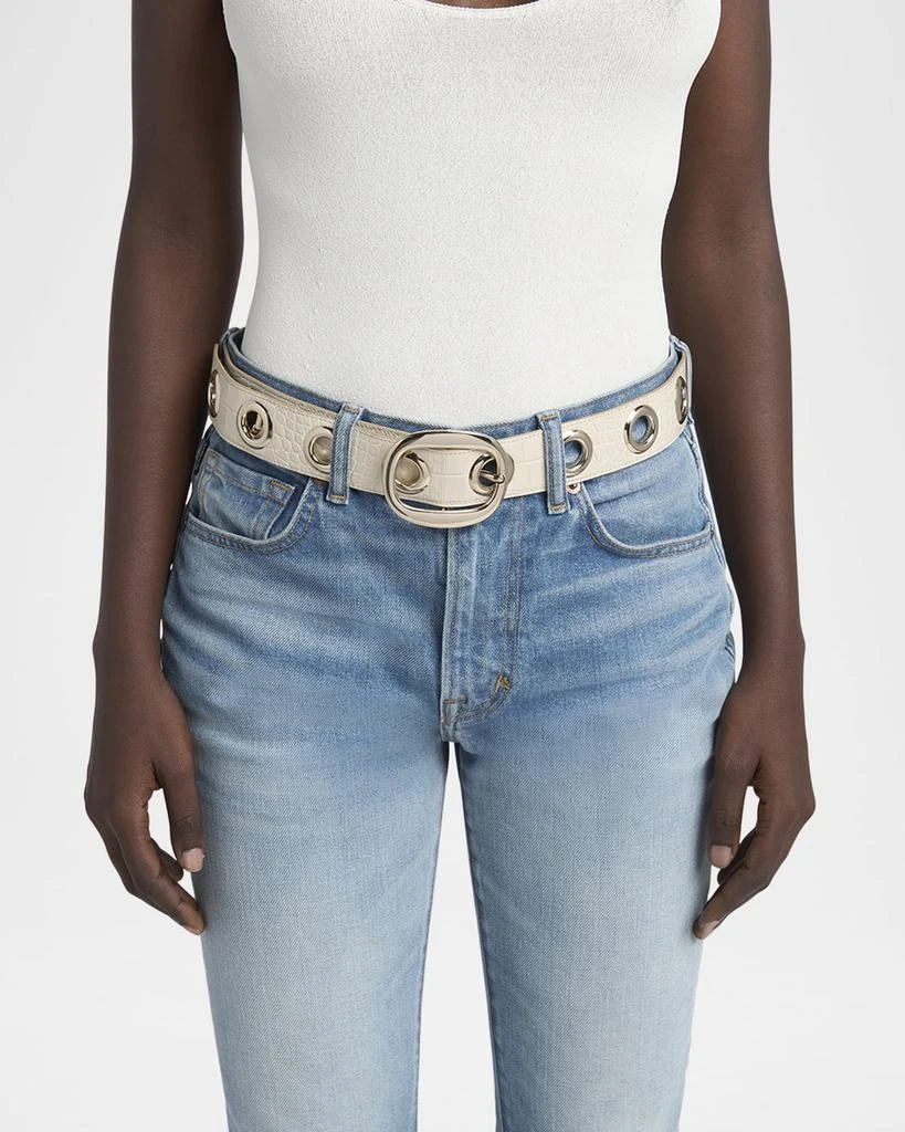 Tom Ford Ursula Stamped Croc-Embossed Leather Belt 2