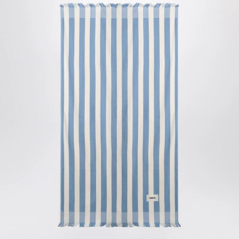 Tekla White and blue striped beach towel 1