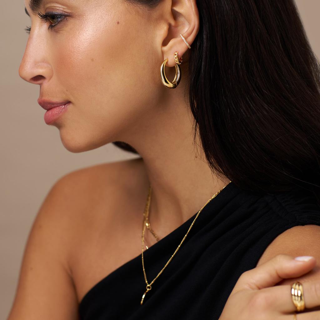 Orelia London Large Tapered Hoop Earrings