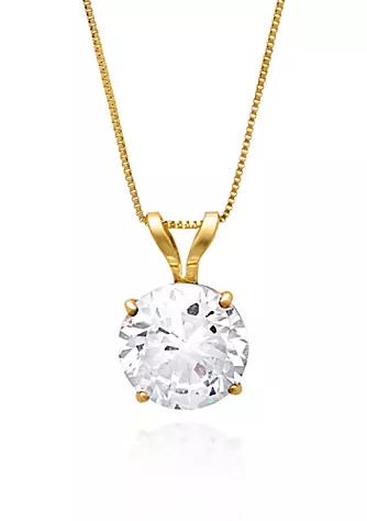 Belk & Co. 14k Yellow Gold 7mm Cubic Zirconia Pendant