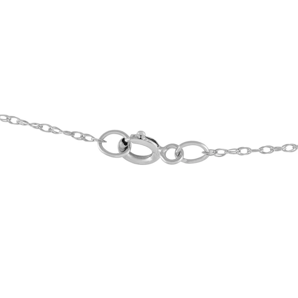 Non Branded 14K White Gold 0.01ct Diamond and Sapphire Flower Pendant Necklace PD4-15845WSA 3