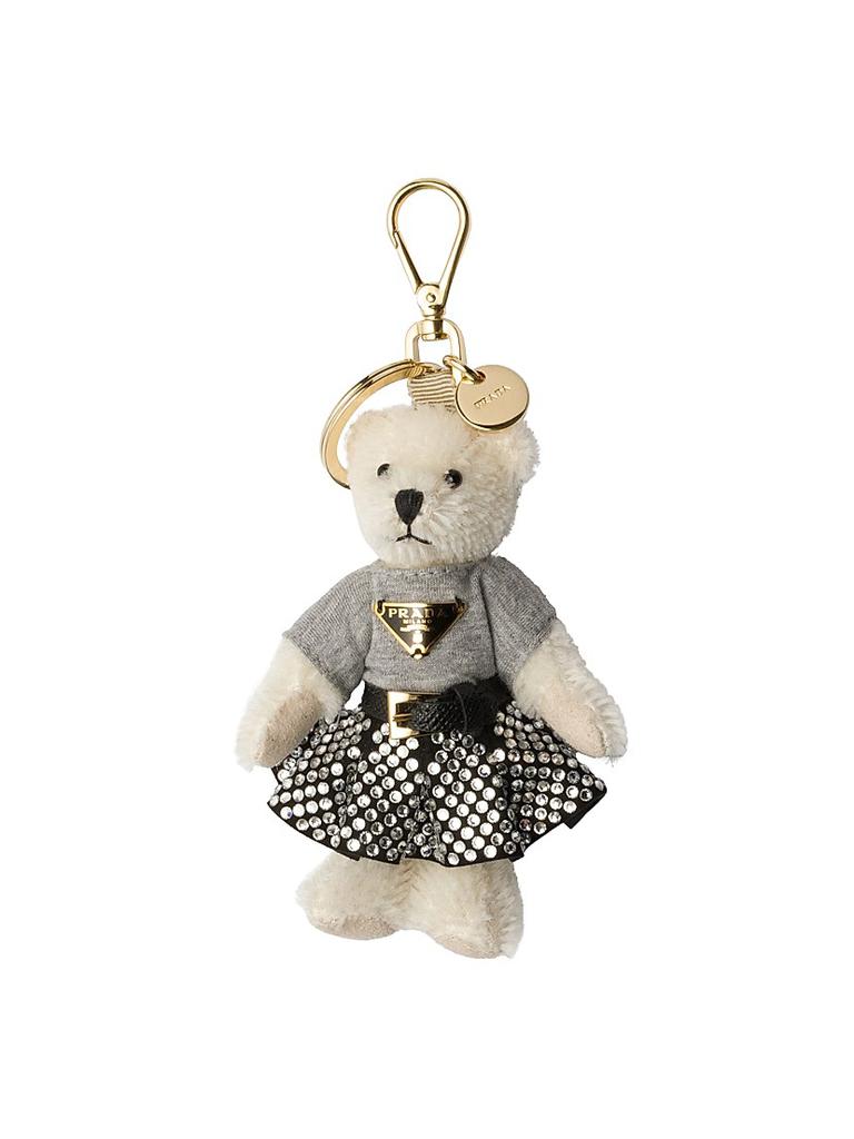 Prada Saffiano Leather Mini Pouch Keychain - Free Shipping