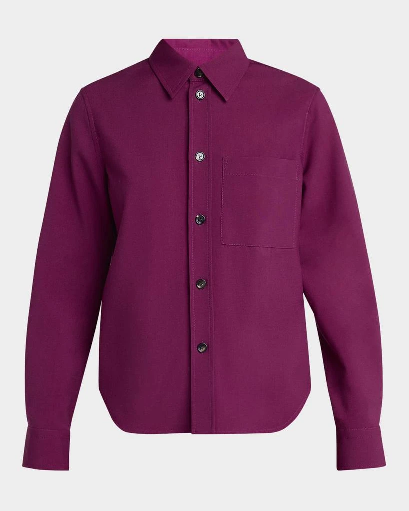 Bottega Veneta Fine Viscose Silk Twill Button-Down Shirt 1