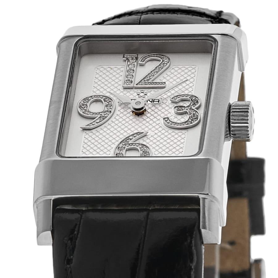 Eterna 1935 Silver Diamond Dial Leather Strap Women's Watch 8790.41.14.1156