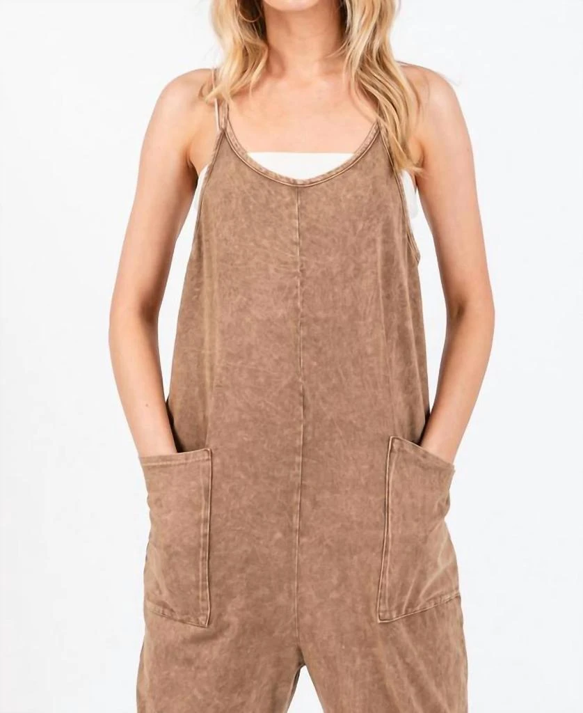 FINAL TOUCH Final Touch - Final Touch Relaxed Mineral Wash Jumpsuit 5