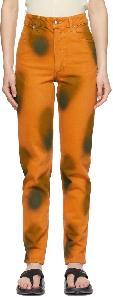 Eckhaus Latta Orange Echo Dot Tapered EL Jeans 1