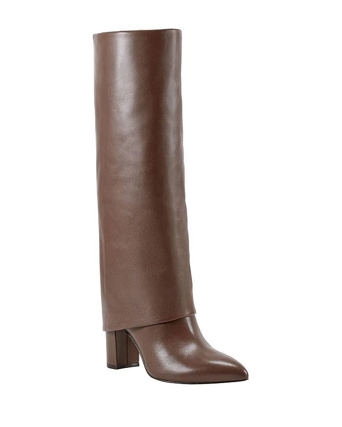 Marc Fisher Women's Leina Pointed Toe Foldover Shaft Block Heel Tall Boots 1