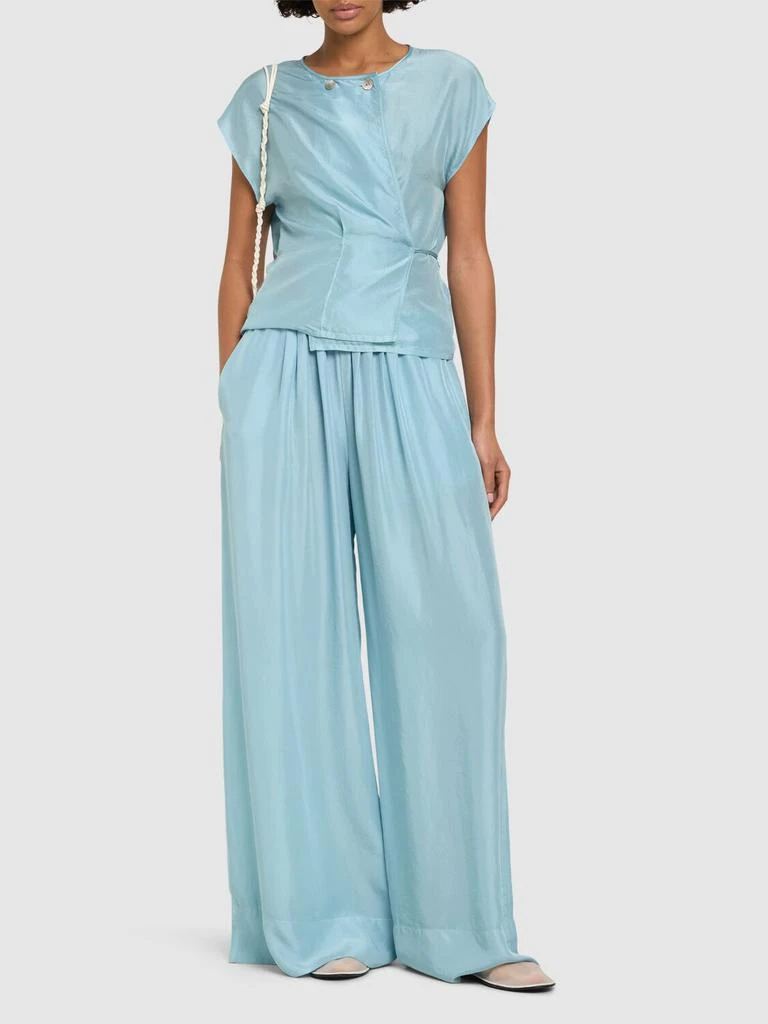 FORTE_FORTE Habotai Silk Drawstring Pants 1