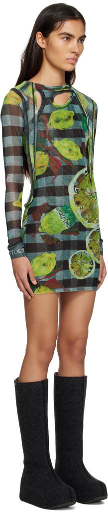 Ottolinger Blue Hooded Lemon Gingham Minidress