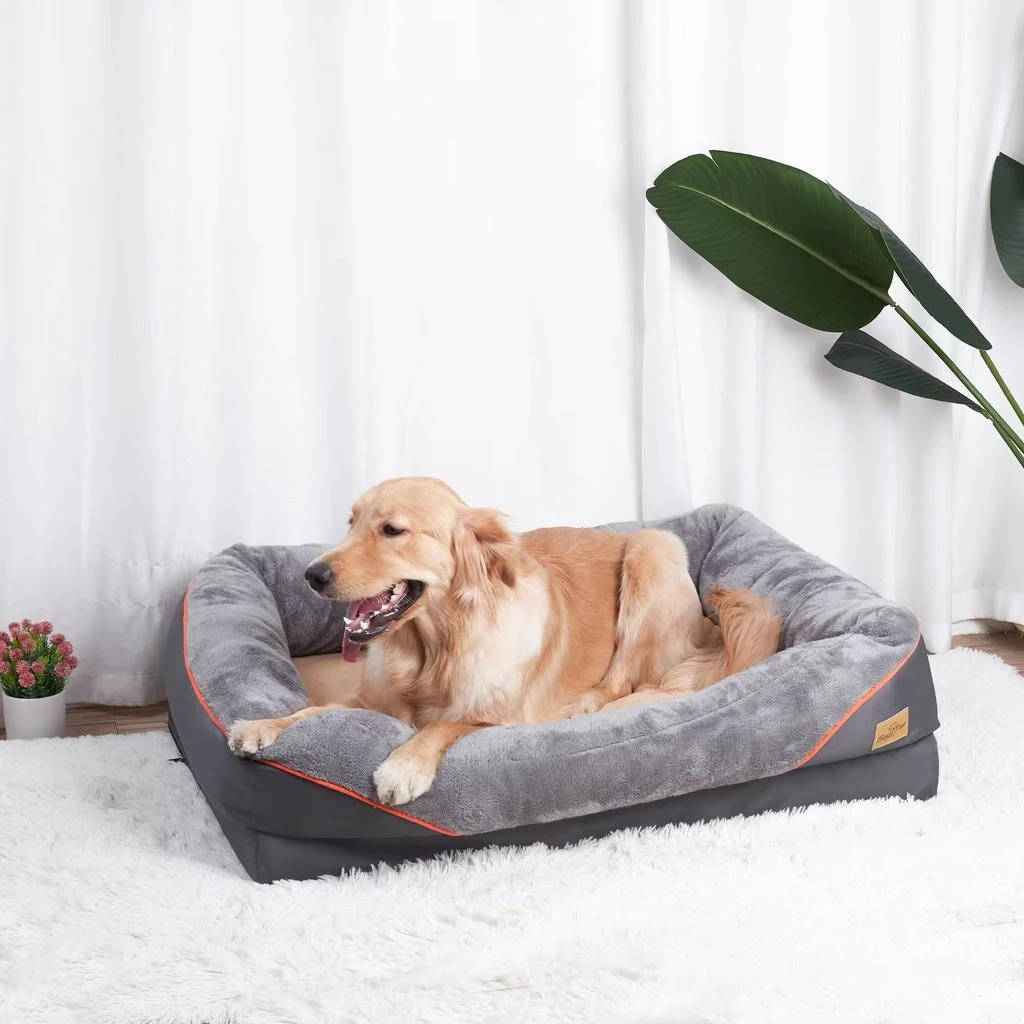 BINGOPAW Premium Large Dog Bed with Soft Fleece, Anti-Allergy Features, Removable Washable Cover, and Waterproof Design 4
