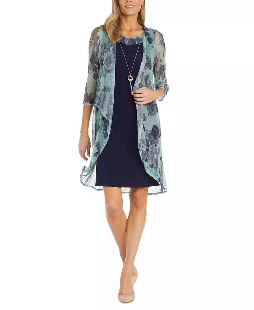 R & M Richards Women's 2-Pc. Printed Jacket & Dress Set 1