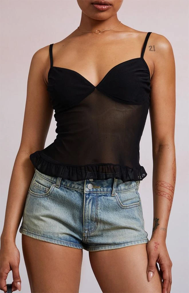 Third Charm Kiki Mesh Sweetheart Ruffle Tank Top 5