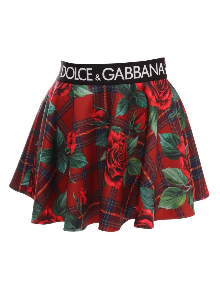 Dolce & Gabbana Dolce & Gabbana Kids Rose-Printed Scuba Circle Skirt 1