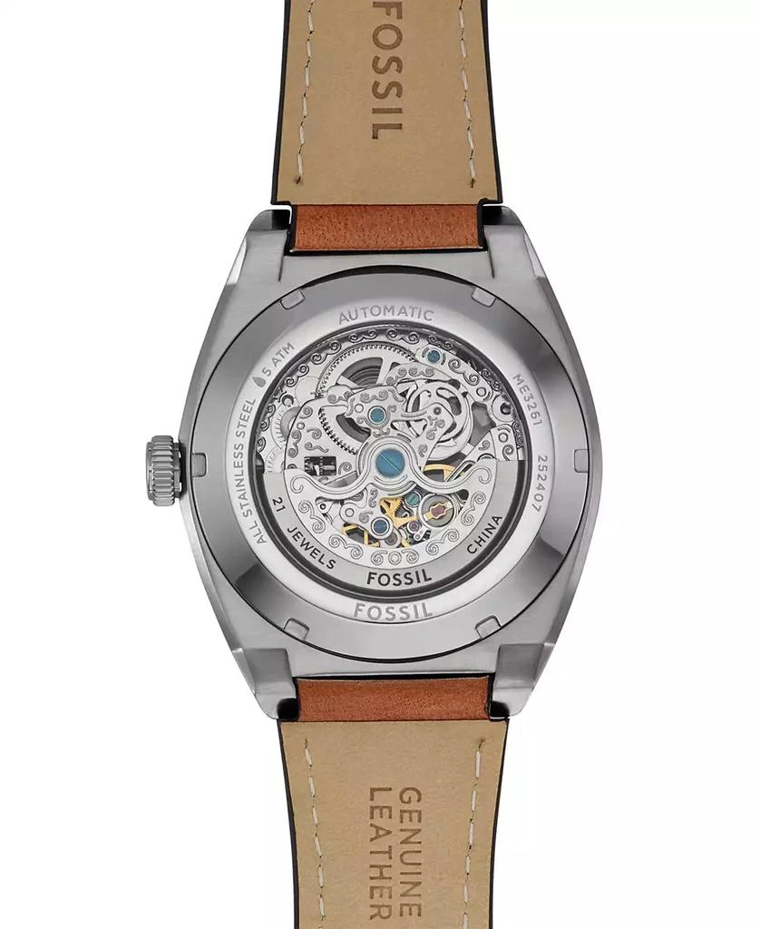 Fossil Men's Everett Automatic Brown Leather Watch 42mm 2