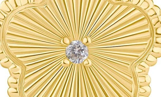 Kenneth Jay Lane Cubic Zirconia Textured Clover Stud Earrings 3