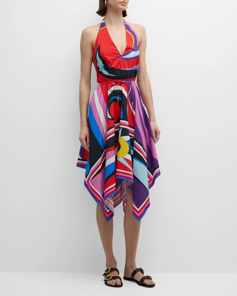 EMILIO PUCCI Abstract-Print Halter Handkerchief Dress 2