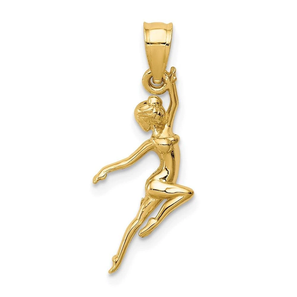 Diamond2Deal 14k Yellow Gold Dancer Pendant 1