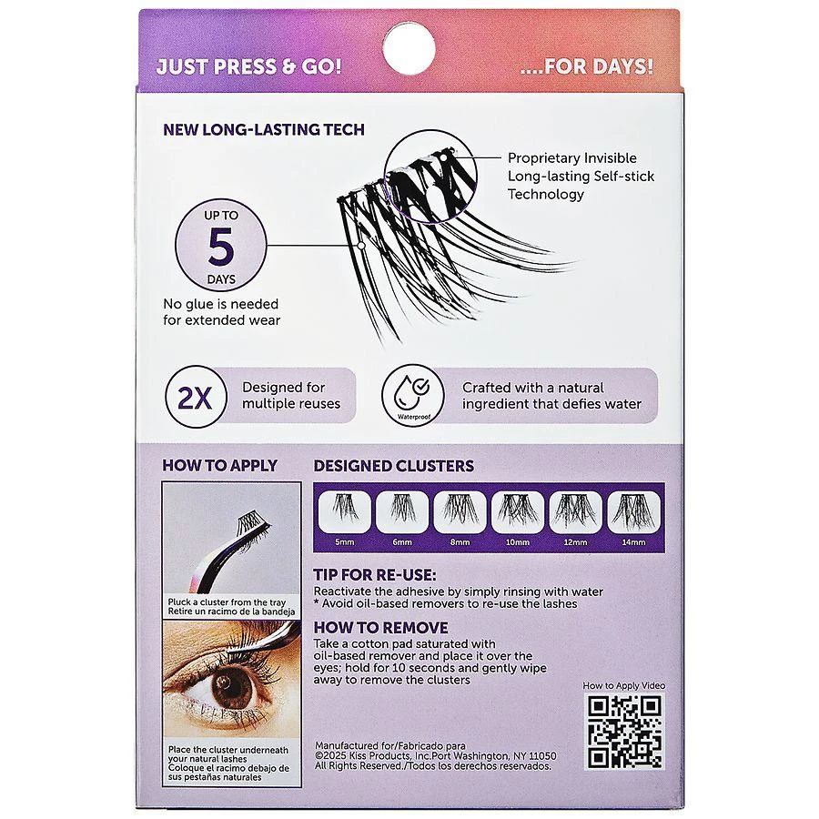 Kiss imPRESS Falsies Long Lasting Self Adhesive Lash Clusters, Demi Wispy 2