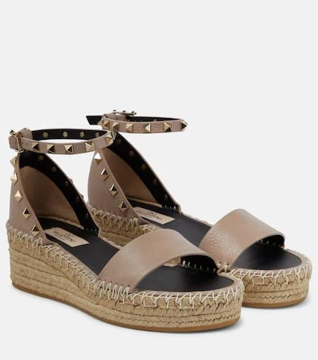 Valentino Rockstud leather espadrille wedges 1