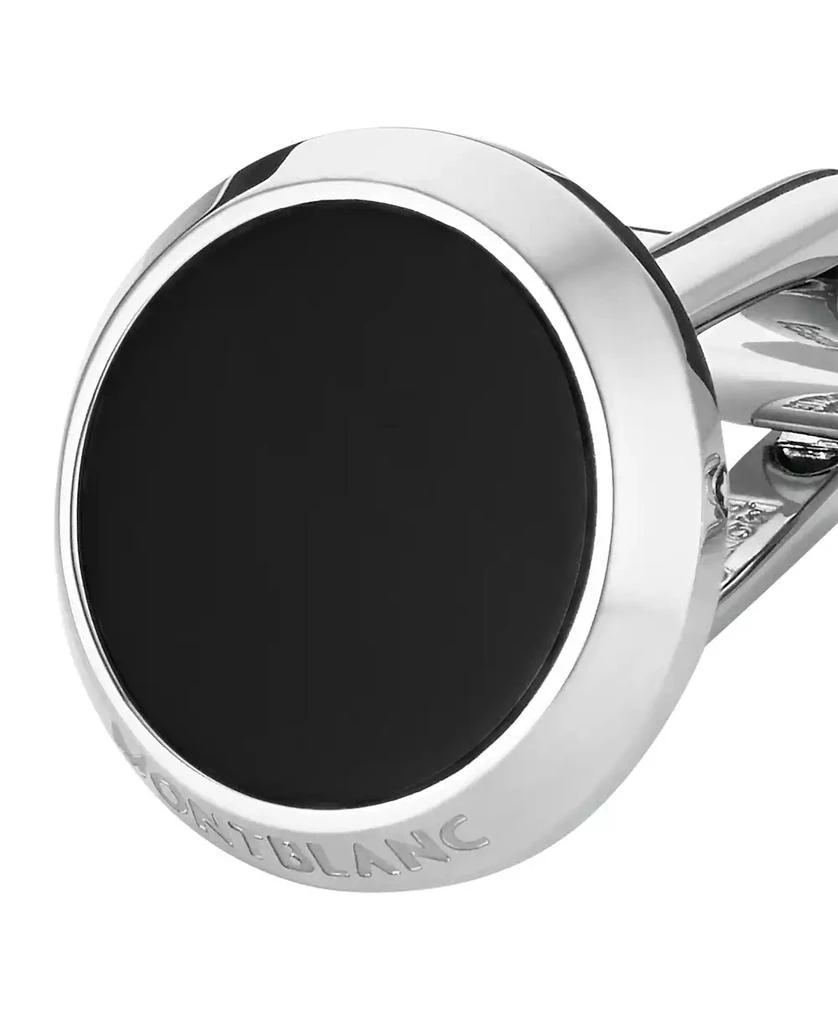 MontBlanc Meisterstück Men's Steel and Black Onyx Cufflinks 112896 2