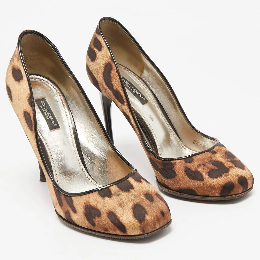 Dolce & Gabbana Dolce & Gabbana Brown/Beige Leopard Print Round Toe  Pumps Size 37 4