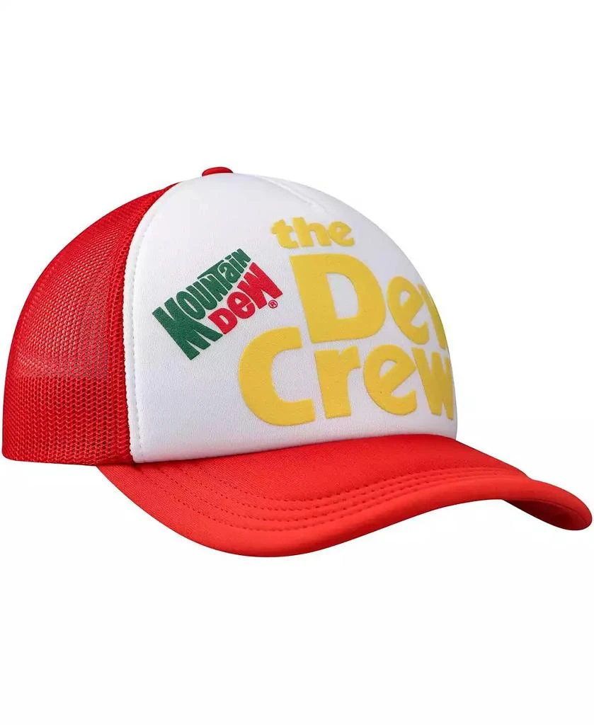 Lids Men's White, Red Mountain Dew Dew Crew Foam Trucker Adjustable Hat 3