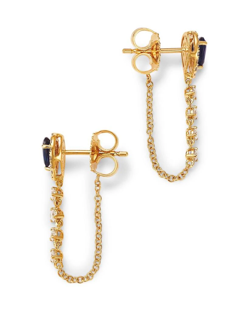 Bloomingdale
s Fine Collection Sapphire 
Diamond Chain Hoop Earrings in 14K Yellow Gold 3
