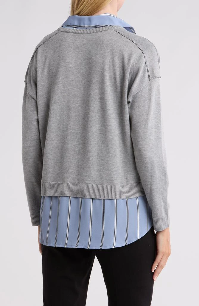 Adrianna Papell Mixed Media Layered Sweater 2