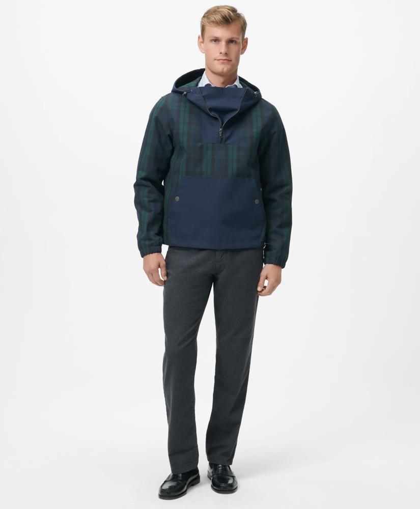 Brooks Brothers Black Watch Popover Windbreaker in Water-Repellent Nylon