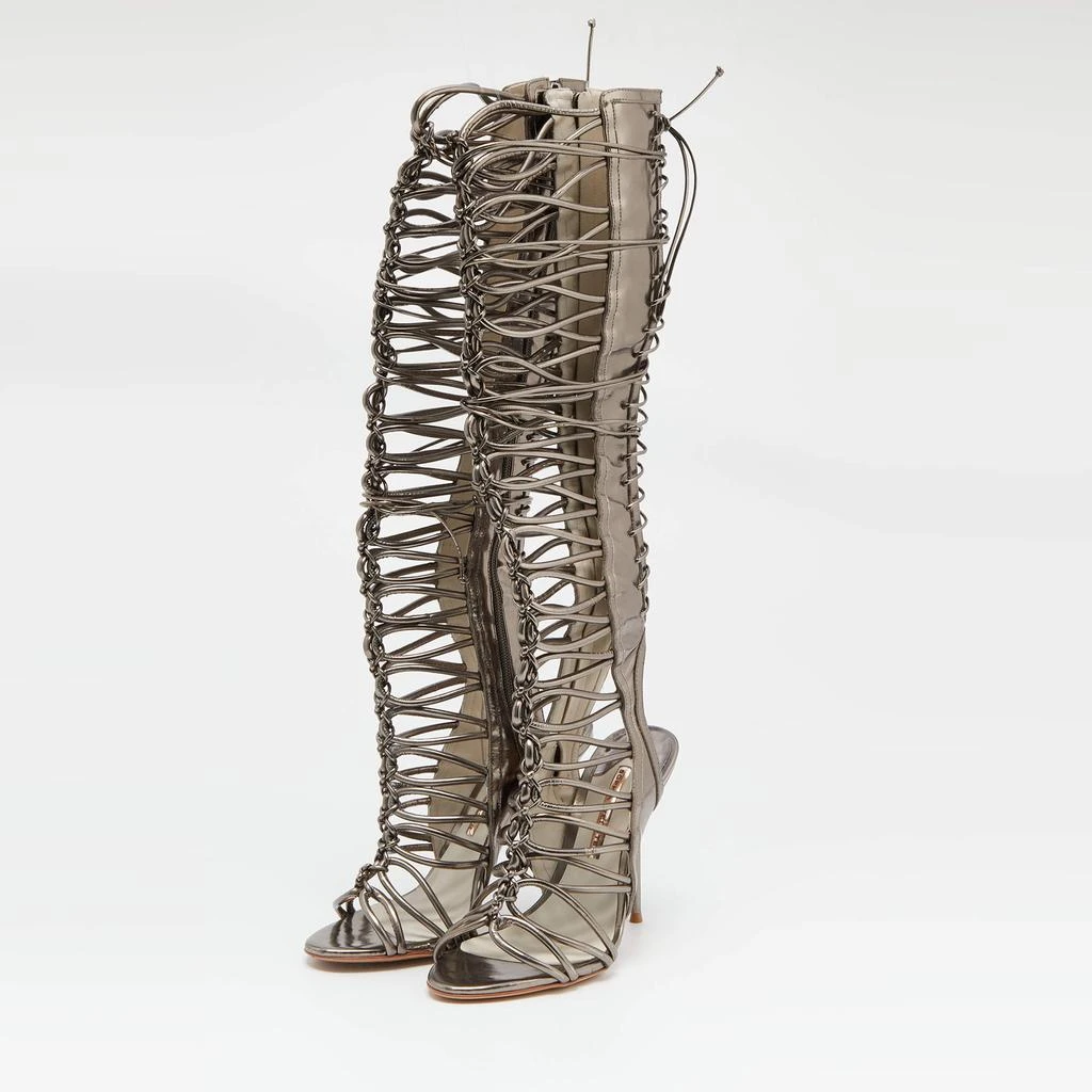 Sophia Webster Sophia Webster Meatllic Leather Clementine Lace-Up Knee High Gladiator Sandals Size 39 2