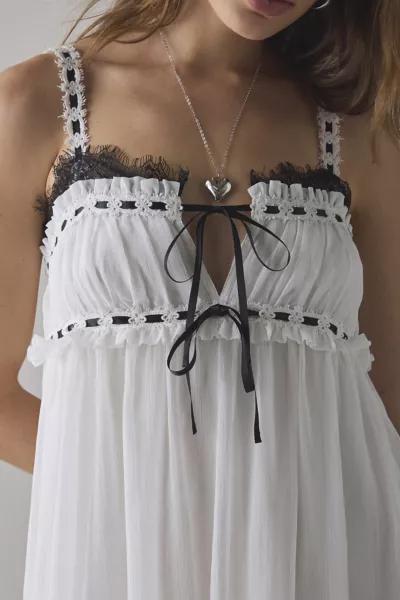 Kimchi Blue Kimchi Blue Adelaide Lace + Ribbon Trim Babydoll Mini Dress