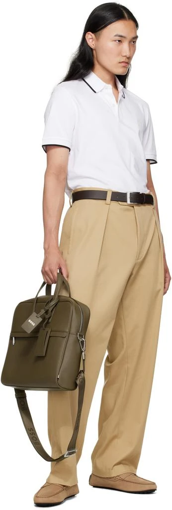 Hugo Boss Green Logo Detail Document Briefcase 4