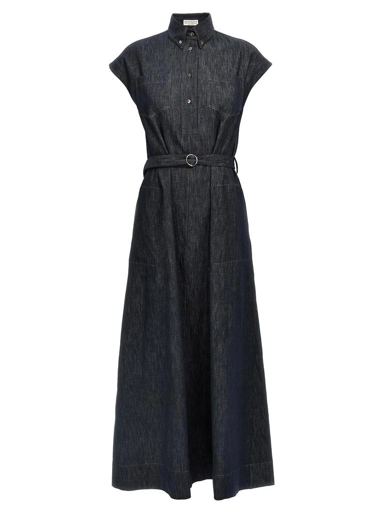 Brunello Cucinelli Brunello Cucinelli Belted Denim Dress 1
