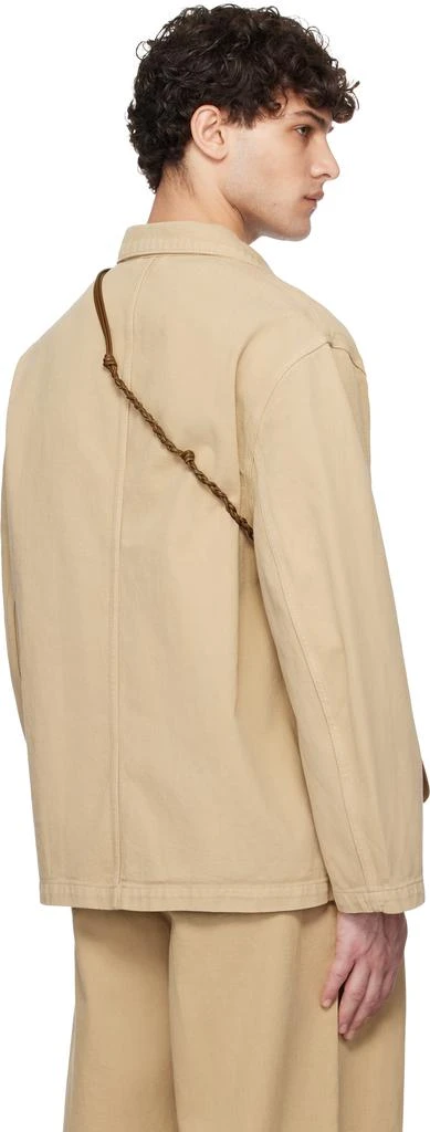 LE17SEPTEMBRE Tan Over-Dyeing Double-Breasted Denim Blazer 3