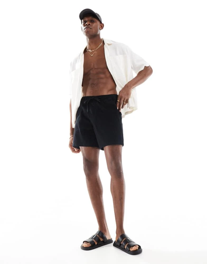 HOLLISTER Hollister textured linen short in black 1