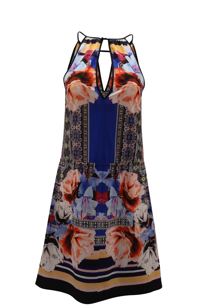 Clover Canyon Printed Keyhole Dress in Multicolor Polyester