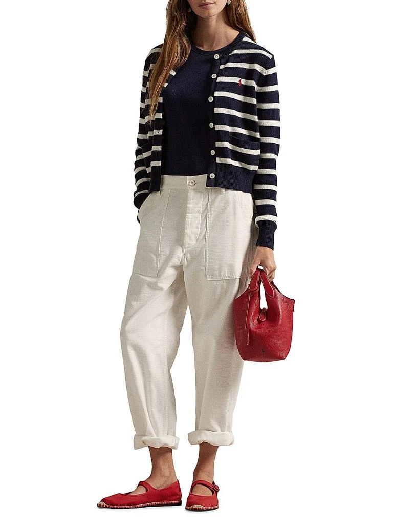 Ralph Lauren Striped Cotton Crewneck Cardigan 2