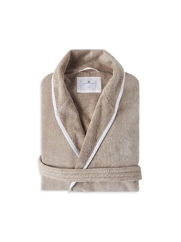 Brunello Cucinelli Cotton Terrycloth Bathrobe with Linen Trims 2