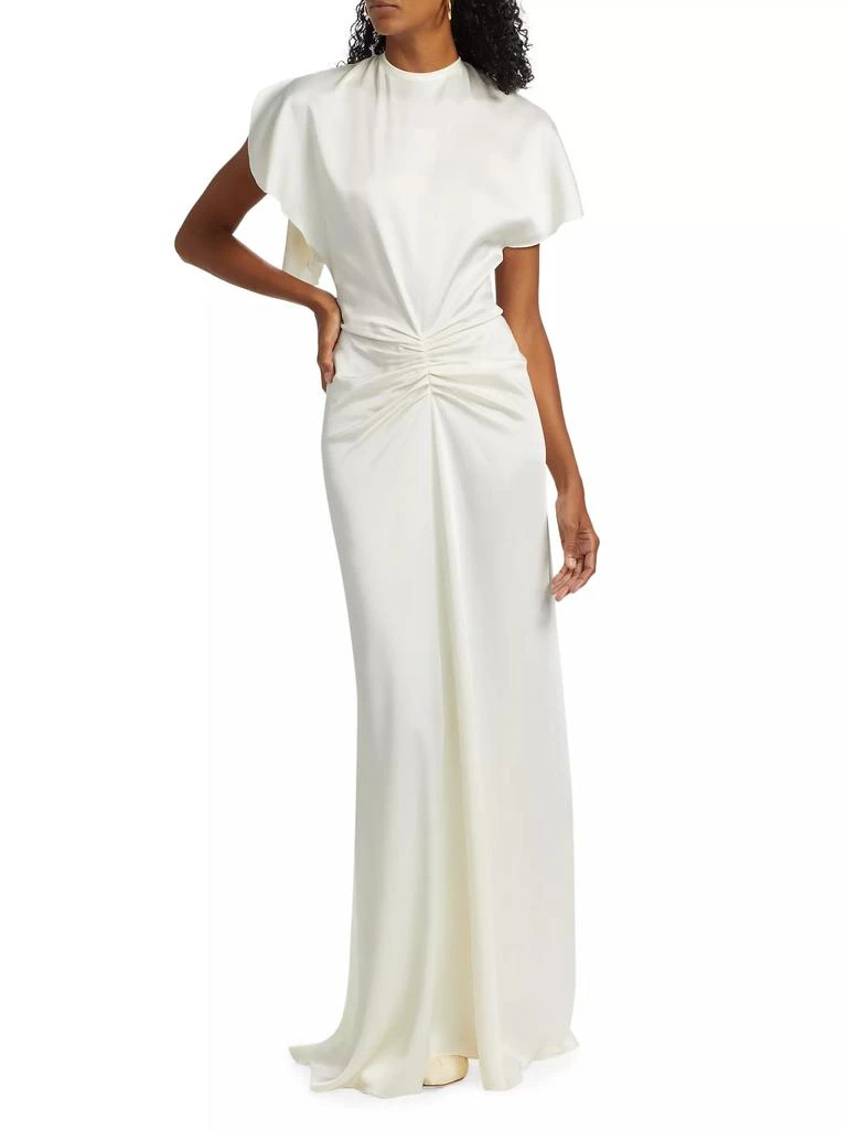 green emerald velvet dress Floor-Length Cami Dress In Ivory – Victoria Beckham UK main image 0