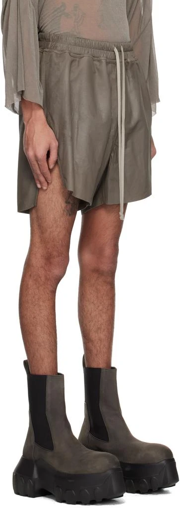Rick Owens Gray Hollywood Boxers Leather Shorts 2