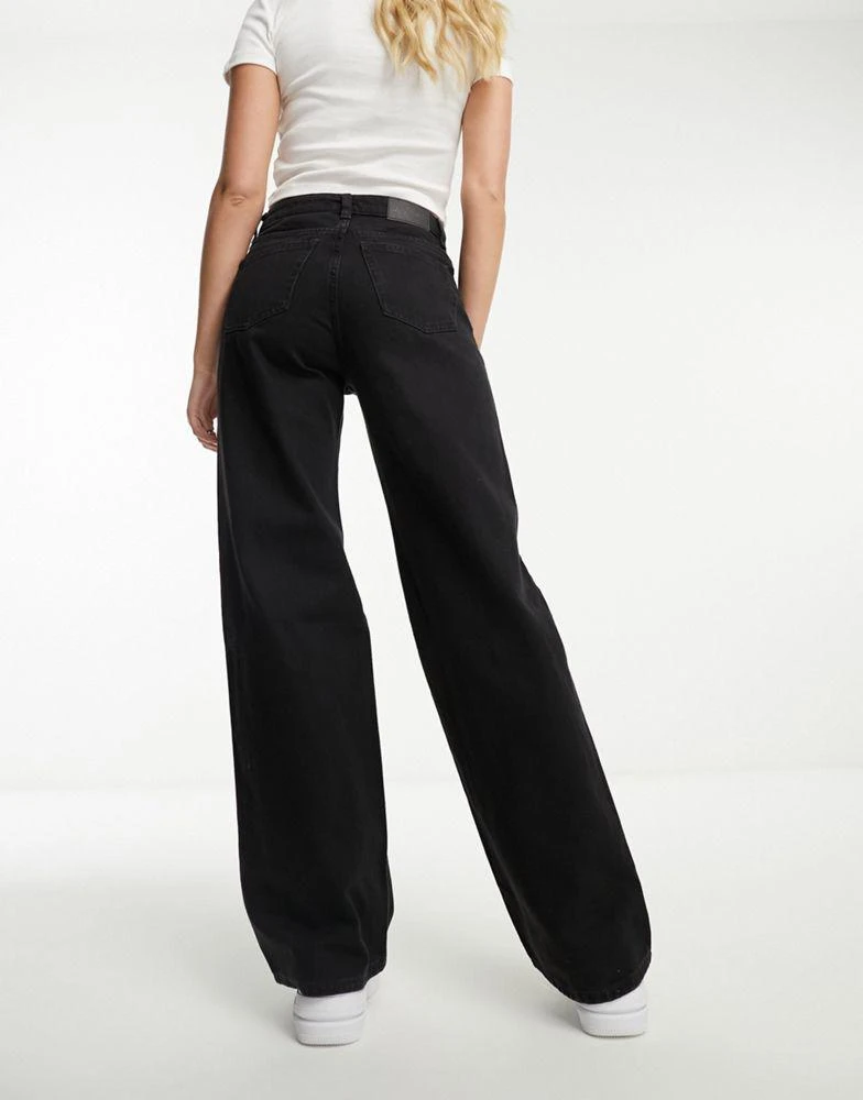Monki Monki Yoko high waist wide leg jeans in black 5