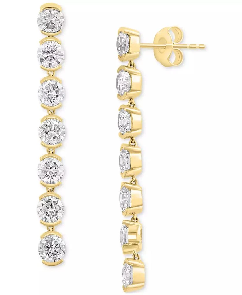 Effy EFFY® Lab Grown Diamond Linear Drop Earrings (3-3/8 ct. t.w.) in 14k Gold 1