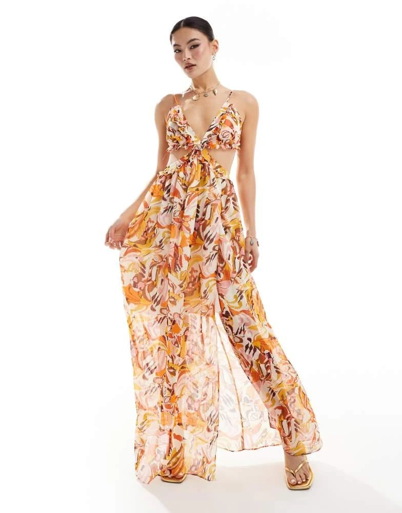 Style Cheat Style Cheat cut out maxi dress floral print 1