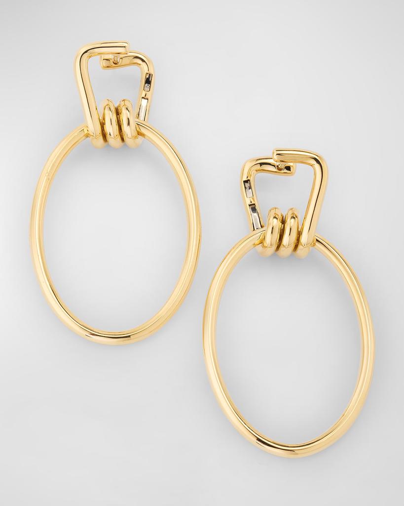 Walters Faith Huxley 18K Gold Elongated Coil Link Earrings