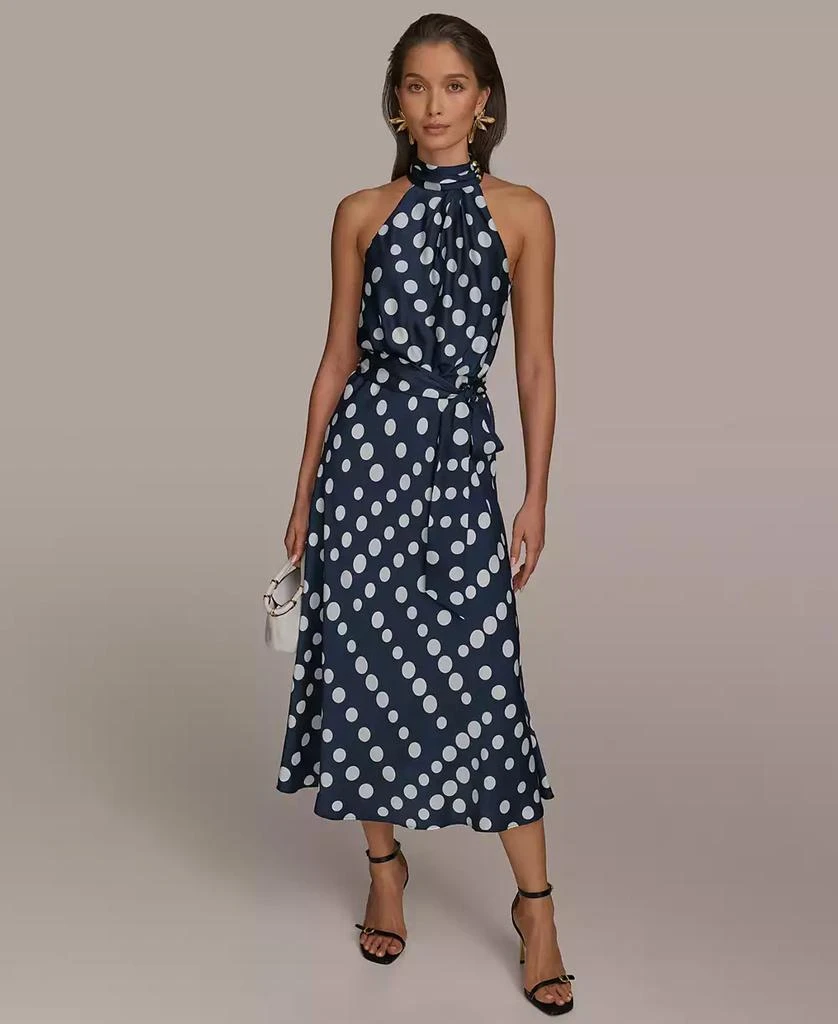 Donna Karan Women's Polka Dot High-Neck Dress 1