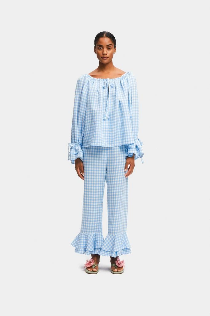 Sleeper Cha-Cha Linen Lounge Set in Blue Vichy 1